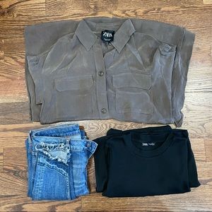 [Zara] Dress, Blouse, Jean set